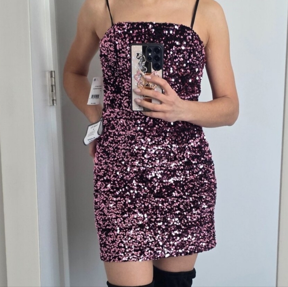 New Midnight Doll Sequin Body Con Dress